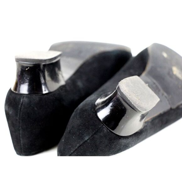 VTG Robert Clergerie FRANCE BLACK REAL LEATHER SUEDE LOW HEEL CLASSIC SHOES 5.5B - Picture 12 of 13